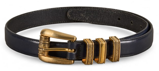 Brighton Ladies Black Leather Belt, Size Medium