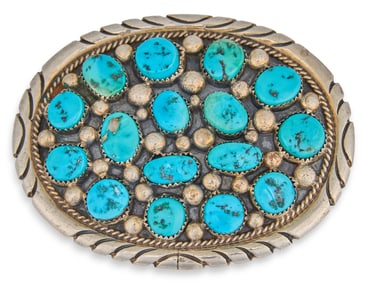 Tommy Moore Turquoise Belt Buckle