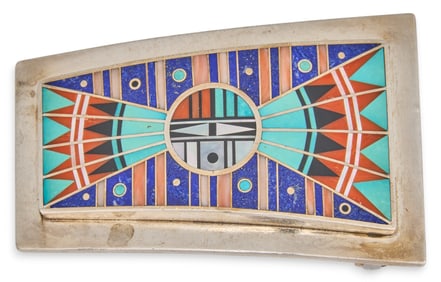 Signed Zuni Sterling Belt Buckle