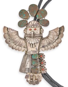 Sterling Silver Kachina Form Bolo Tie