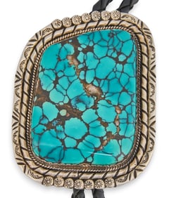 Navajo Sterling & Turquoise Bolo Tie