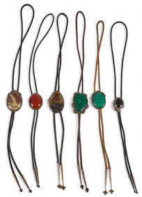 (6) Southwestern Agate and Malachite Bolos
