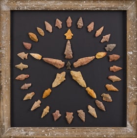 Framed Projectile Point Lone Star Display