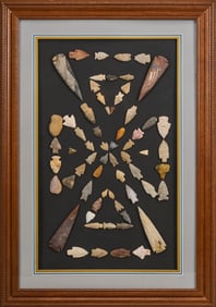 "Spiritual Native Symbols" Framed Arrowhead Display