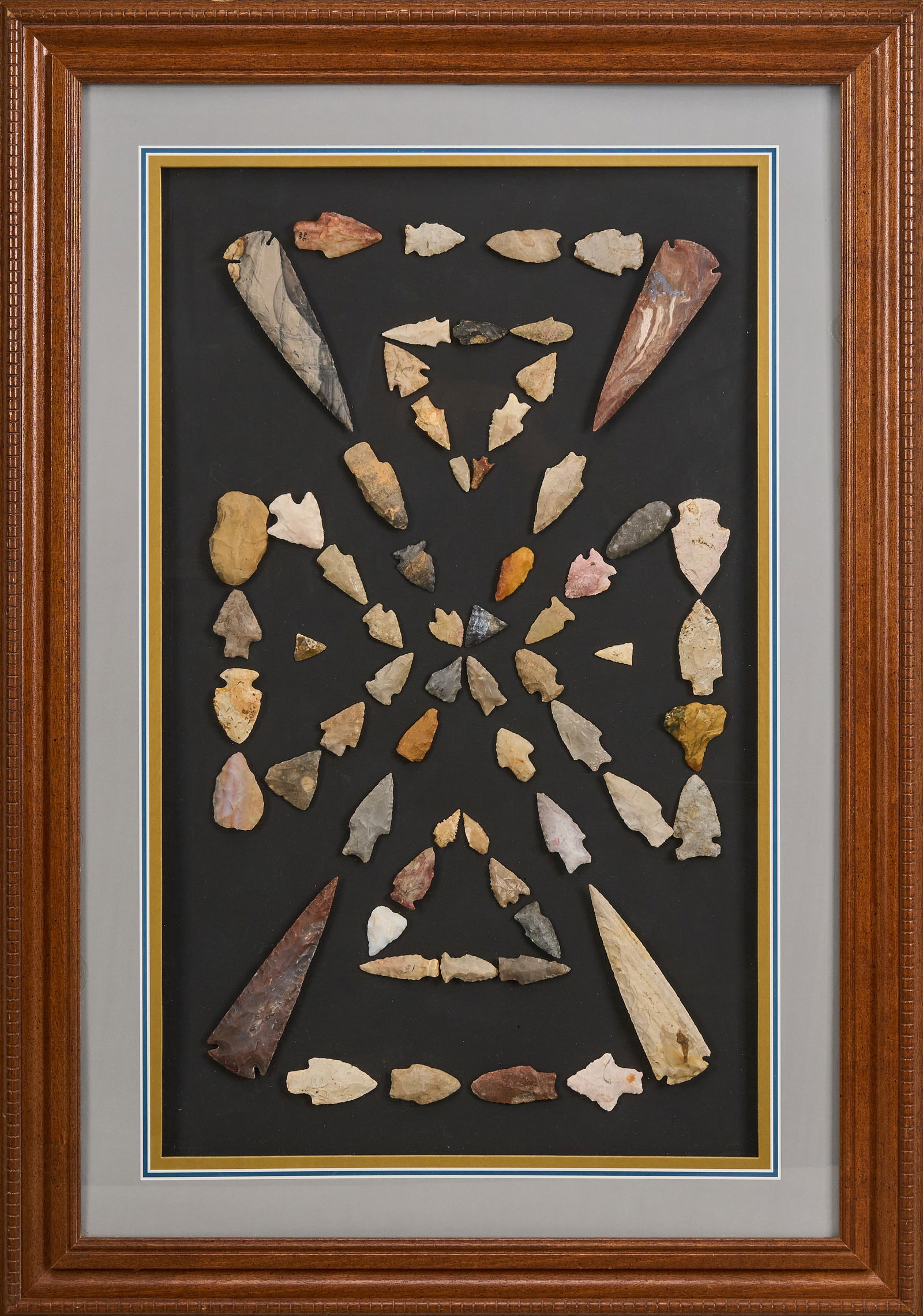 "Spiritual Native Symbols" Framed Arrowhead Display (1 of 5)