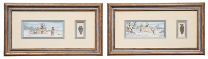 Mary Selfridge, (2) Native American Watercolors