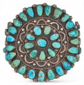 Southwestern Sterling Silver and Turquoise Cuff