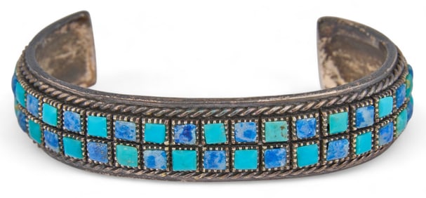 Men's Sterling Silver Turquoise Cuff