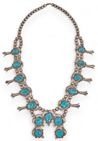 Sterling Silver and Turquoise Squash Blossom