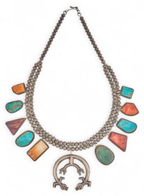 Sterling Silver Multi-Stone Squash Blossom