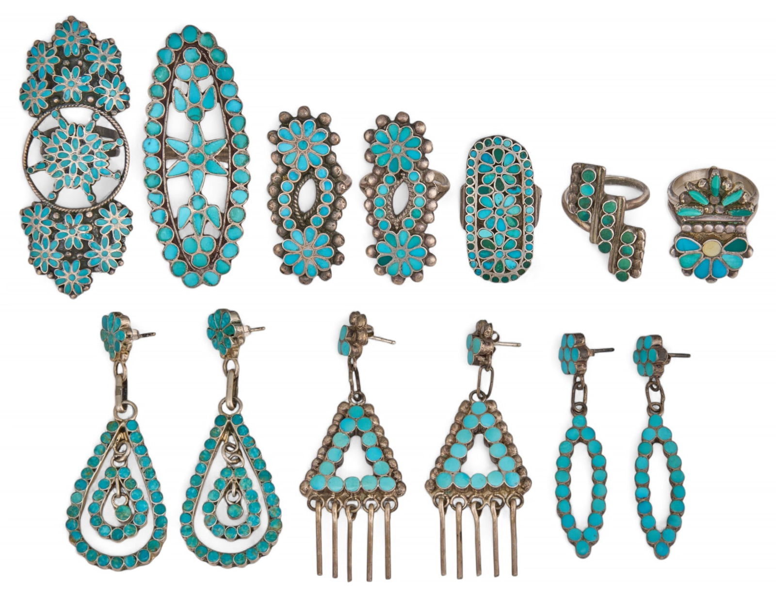 Sterling Silver and Turquoise Petite Point Jewelry Collection (1 of 6)