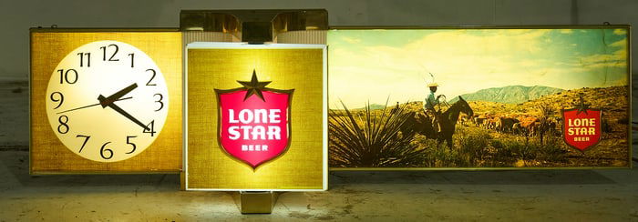 Lone Star Beer Rotating Advertising Clock