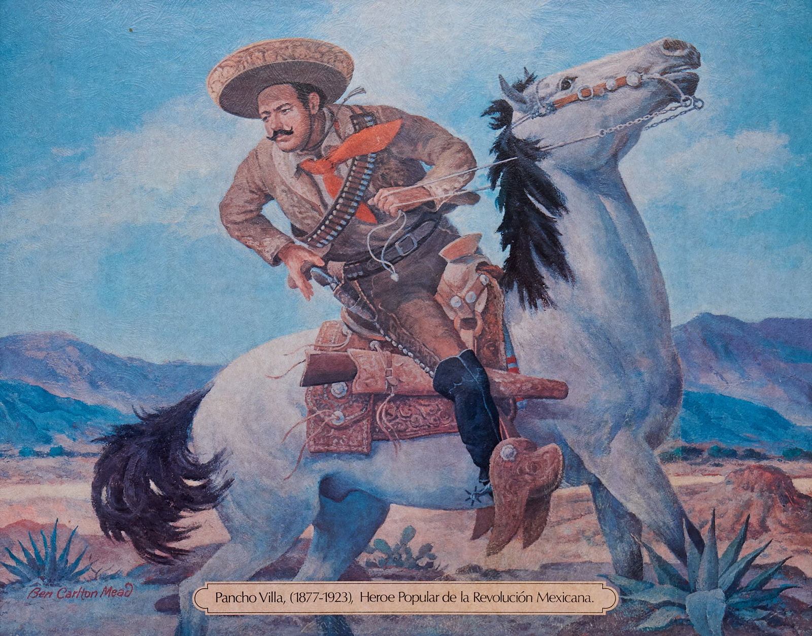 Framed Pearl Brewery Pancho Villa Advertisement (1 of 5)