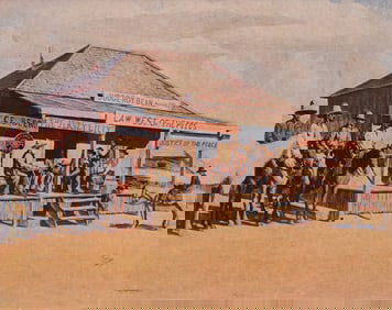 Framed Pearl Beer Judge Roy Bean Poster