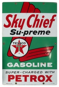 Vintage Texaco Sky Chief Petrox Porcelain Sign