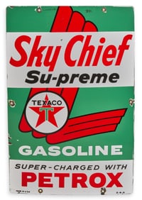 Texaco Sky Chief Petrox Porcelain Sign