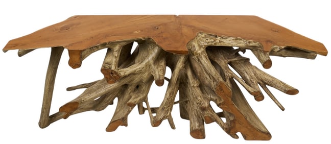 Pecan Root Ball Console Table