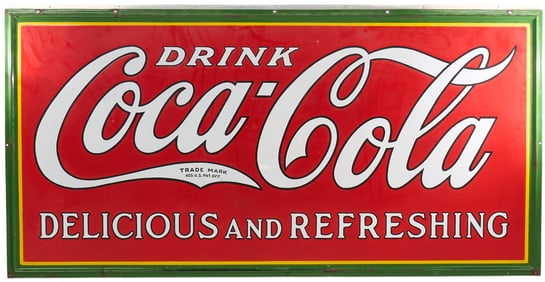 Single-Sided Porcelain Coca-Cola Sign