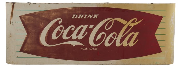 Vintage Coca-Cola Fishtail Sign