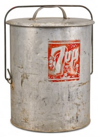 7Up Tin Round Cooler