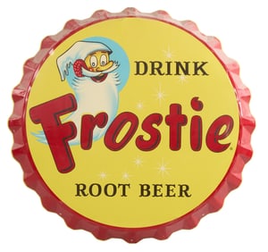 Frostie Root Beer Bottle Cap Sign
