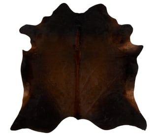 Dark Brown Cowhide Rug, 7 ft. 5 in. x 7 ft. 1 in.