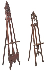 Pair of Carved Wood Easels