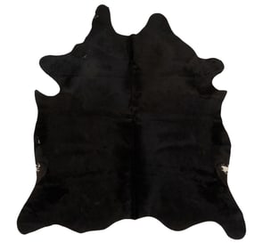 Black Cowhide Rug, 7 ft. 6 in. x 6 ft.