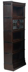 (5) Tier Stacking Bookcase with Stained Glass Panel