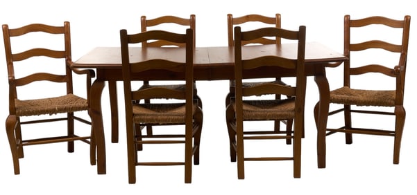 Dining Table with Leaf and (6) Chairs