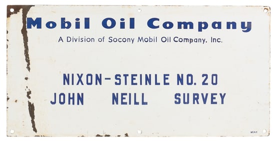 Mobil Oil Socony Div. Porcelain Sign