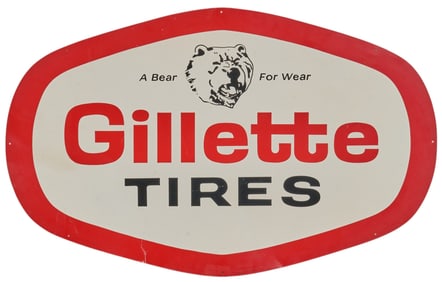 Single-Sided Gillette Tires Metal Sign