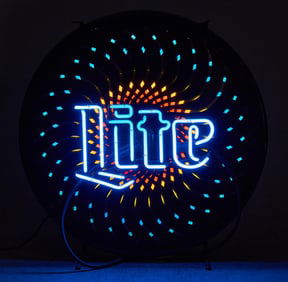 Miller Lite Beer Rotating Backlit Neon Sign