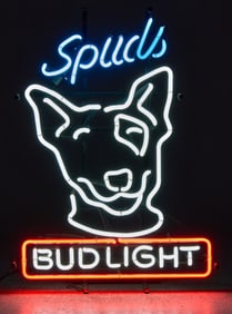 Spuds Mackenzie Bud Light Beer Neon