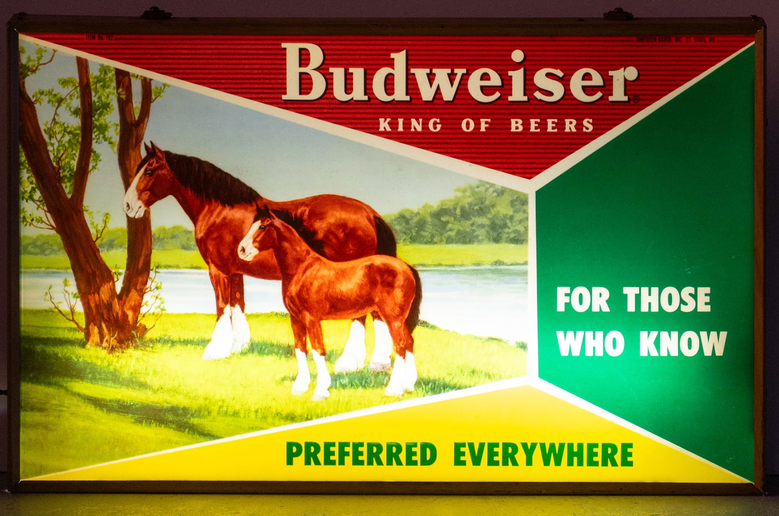 Vintage Budweiser Clydesdales Backlit Sign (1 of 4)