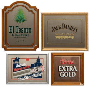 (4) Framed Advertising Mirrors