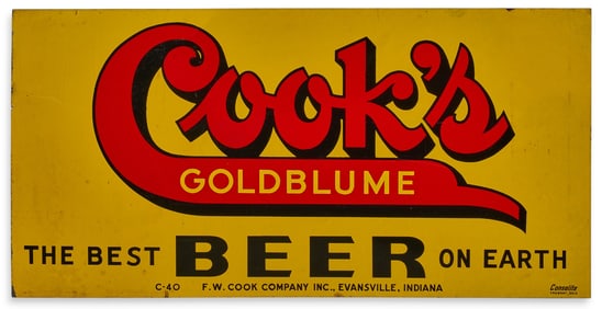 Cook's Goldblume Beer Advertising Sign