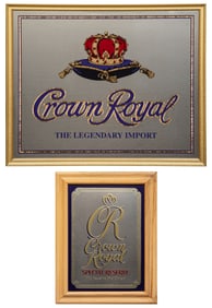 Pair of Crown Royal Framed Mirrors
