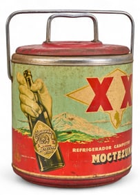 Moctezuma Beer Metal Ice Cooler