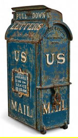 Vintage Painted Iron U.S. Mail Collection Box