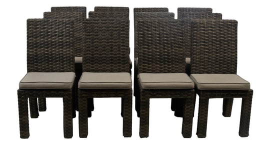 (12) Woven Patio Chairs