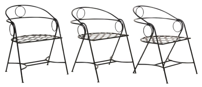 (3) Metal Patio Chairs
