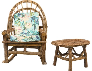Rustic Rocker and Side Table