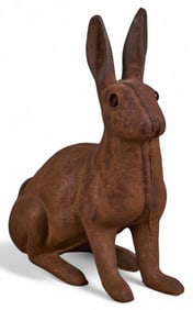 Vintage Cast Iron Rabbit Garden Ornament