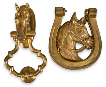 Pair Brass Horse Door Knockers