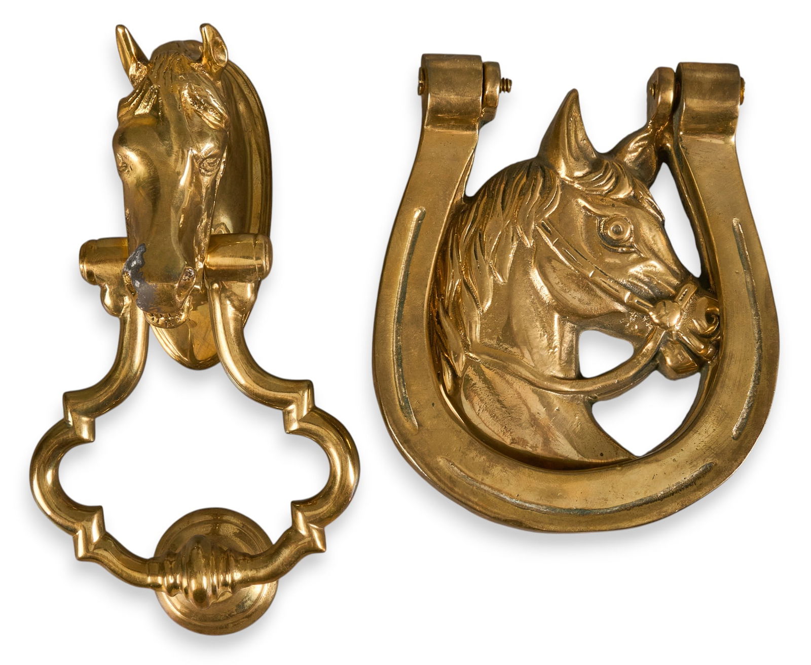 Pair Brass Horse Door Knockers (1 of 6)