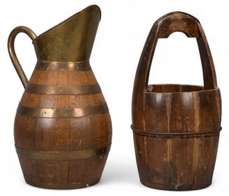 Pair of Rustic Wooden Vessels