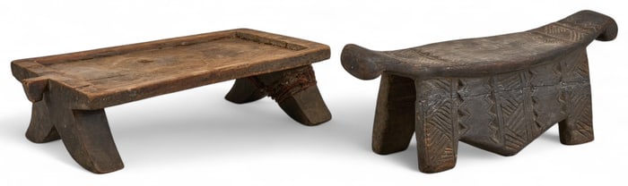 African Table Tray and Stool