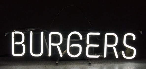 Vintage "Burgers" Neon Sign
