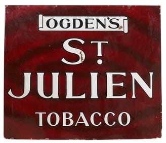 Single Sided Porcelain Ogdens Tobacco Sign